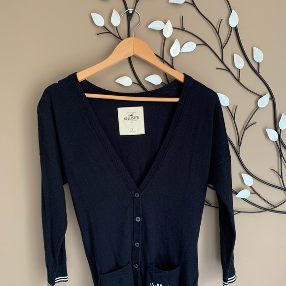 Hollister Navy Blue Button Up Cardigan - Picture 2 of 7